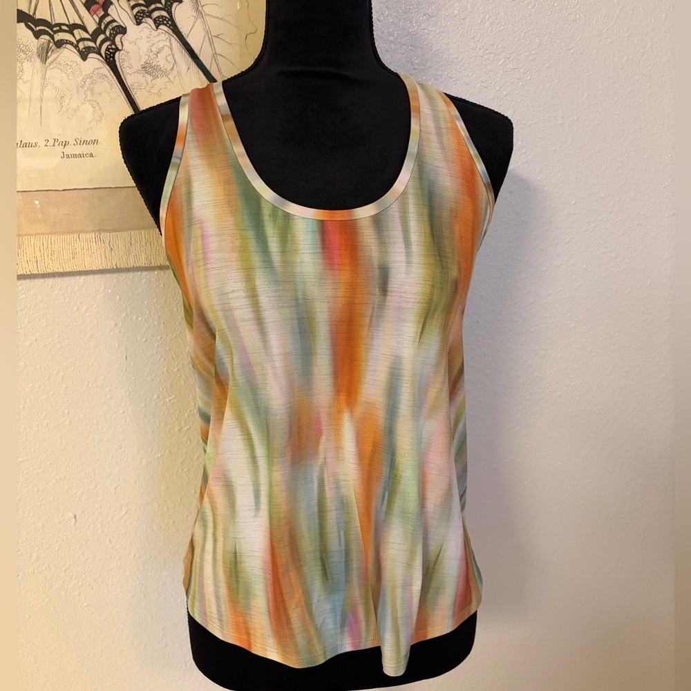 CALIA by Carrie Underwood Twist Back Tank Filtered Flora Multicolor Small NWOT